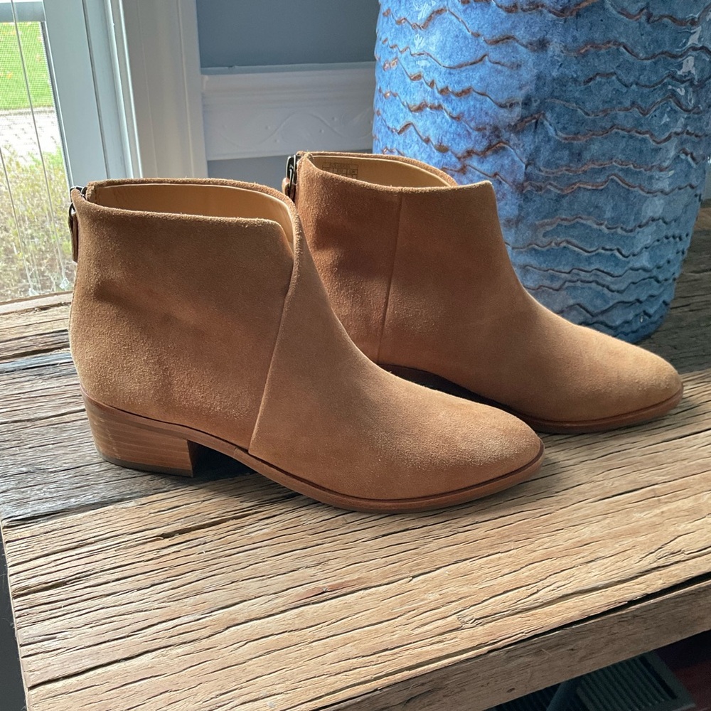 Soludos Camel Suede Ankle Booties